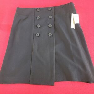 Essentials by ABS, Black 8 button Skirt, Size 10